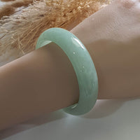Good Translucency Icy Bright Green Jadeite Bangle (JAC002866) 9