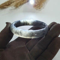 Translucent Icy Black Jadeite Bangle (JAC002882) 3