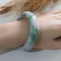 Translucent Apple Green and Lavender Jadeite Bangle (JAC002915) 9