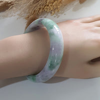 Translucent Apple Green and Lavender Jadeite Bangle (JAC002915) 10