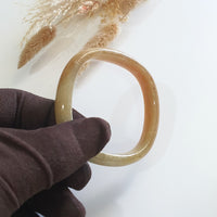Translucent Orangey Jadeite “Art-De-Squarera” Bangle (JAC003020) 7