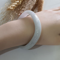 Translucent Light Green and Pinkish Lavender Jadeite “Art-De-Squarera” Bangle (JAC003022) 10
