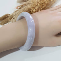 Translucent Light Lavender Jadeite “Cotton Candy” Bangle (JAC003080) 9