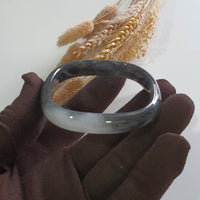 Translucent Icy Black Jadeite “Art-De-Squarera” Bangle (JAC003342) 2