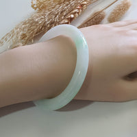 Translucent Moss Apple Green On Snow Jadeite ‘Scenery” Princess Round Bangle (JAC003346) 10