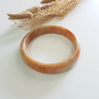 [Huge] Translucent Orangey Jadeite “Imperial Sunset Scenery” Bangle (JAC003347) 2