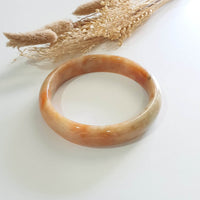 [Huge] Translucent Orangey Jadeite “Imperial Sunset Scenery” Bangle (JAC003347) 3