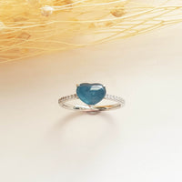 A Highly Translucent Icy Jewel Blue Jadeite "My Love" Diamond Ring (JAD000422) 2