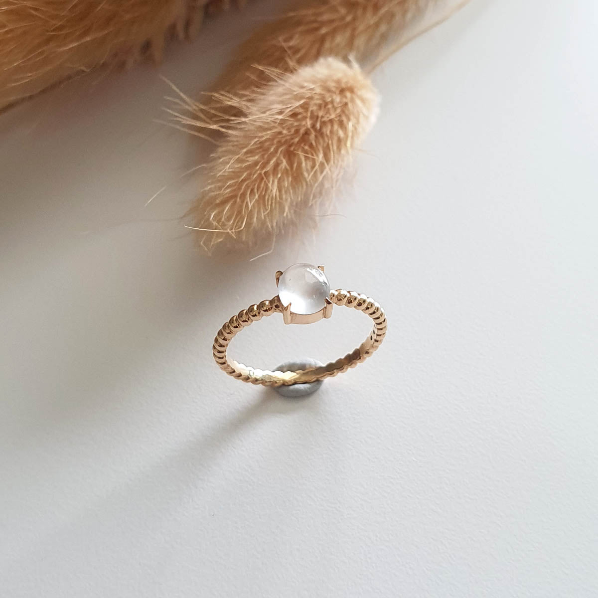 Glassy Translucent Jadeite Cabochon Ring (JAD000572) 1