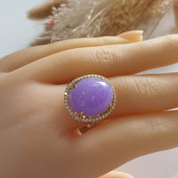 Translucency Brilliant Lavender Jadeite “Cabochon” Ring (JAD000682) 9