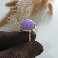 Translucency Brilliant Lavender Jadeite “Cabochon” Ring (JAD000682) 3