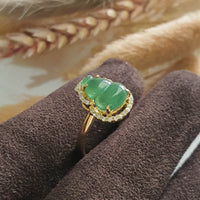 Highly Translucent Icy Green Jadeite "Dazzling Hulu" Ring (JAD000692) 6