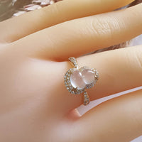 Highly Translucent Icy Jadeite "Glittering Calabash" Ring (JAD000760) 9