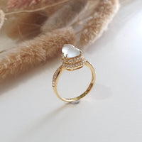 Highly Translucent Icy Jadeite "Glittering Calabash" Ring (JAD000760) 4