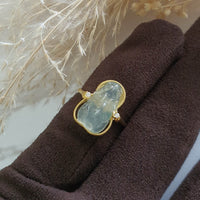 Highly Translucent Icy Jadeite "Golden Icy Rabbit" Ring / Pendant (JAD000828) 3