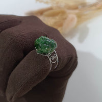 Translucent Deep Green “Auspicious Three-Legged Toad” Wealth Ring (JAD000932) 8