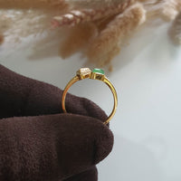 [Rare] Highly Translucency Icy Apple Green Jadeite "Sugar Love" Ring (JAD000999) 4