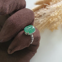 Highly Translucency Icy Green “Auspicious Wealth Toad” Ring (JAD001204) 4