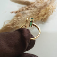 Good Translucency Icy Green Jadeite "Golden Horizon" Ring (JAD001324) 5