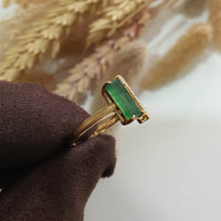 Good Translucency Icy Green Jadeite "Golden Horizon" Ring (JAD001324) 7