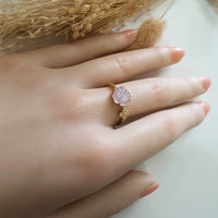 [Rare] Good Translucency Icy Lavender Jadeite "Clover Eternity" Ring (JAD001338) 9