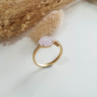 [Rare] Good Translucency Icy Lavender Jadeite "Clover Eternity" Ring (JAD001338) 2