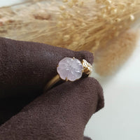 [Rare] Good Translucency Icy Lavender Jadeite "Clover Eternity" Ring (JAD001338) 4