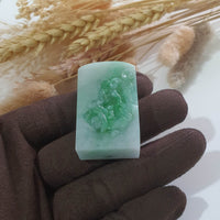 Translucency Green Jadeite "Ruyi" Seal/Stamp Ornament (JAM000094) 1