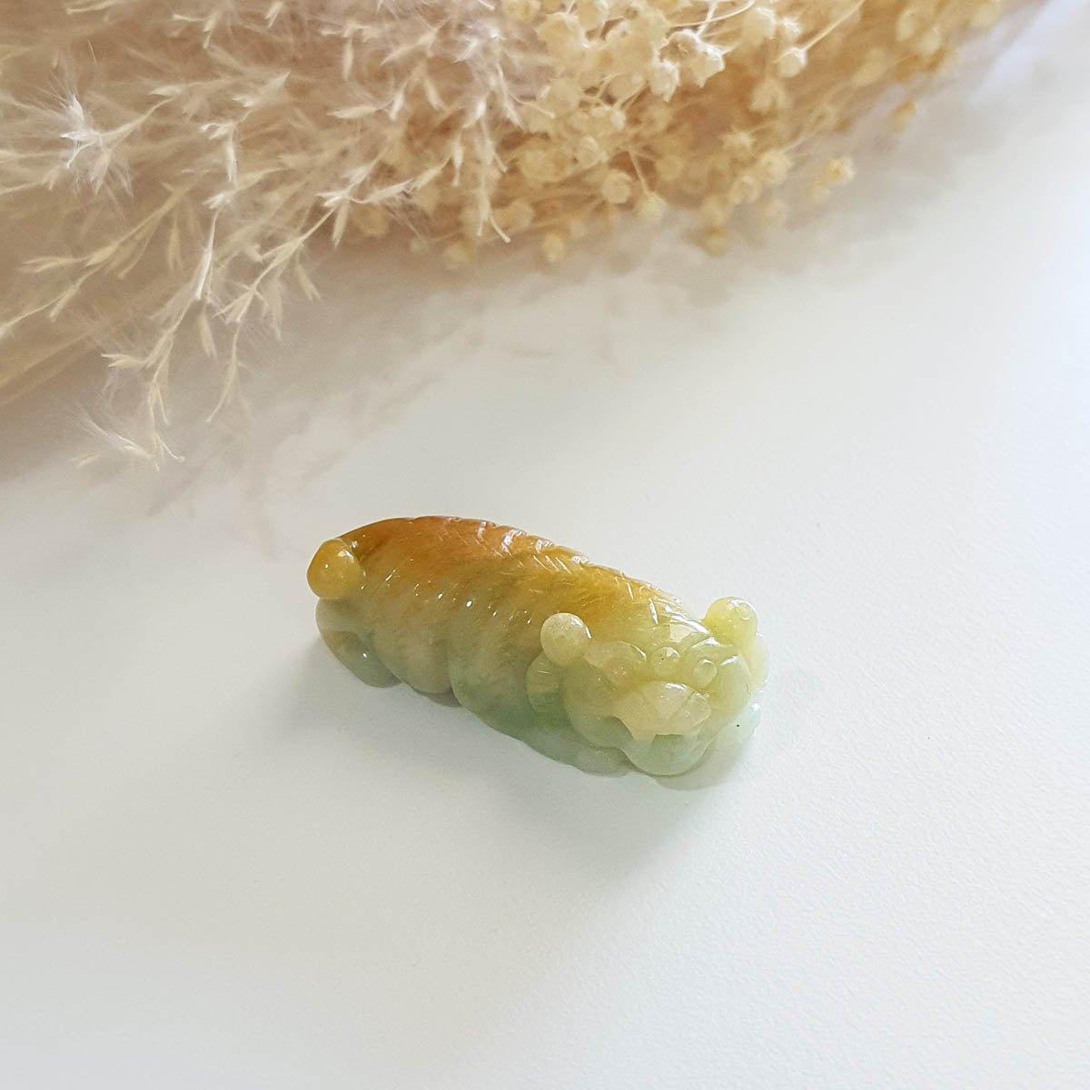 Translucent Brilliant Yellow Jadeite "Tiger of Wealth" Pendant (JAM000523) 1