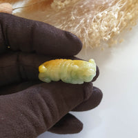 Translucent Brilliant Yellow Jadeite "Tiger of Wealth" Pendant (JAM000523) 2