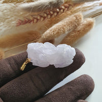 Translucent Icy Lavender Jadeite "Auspicious Wealth Pixiu" (JAM000578) 4