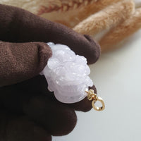 Translucent Icy Lavender Jadeite "Auspicious Wealth Pixiu" (JAM000578) 2