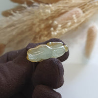 Translucent Icy Yellow Jadeite "Prosperity Rabbit" Pendant (JAM000724) 5