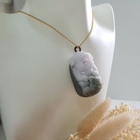 Translucent White and Green Jadeite "Smiley Piglet on Giant Cabbage" (JAM000840) 9