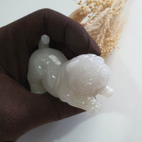 Good Translucency Icy Jadeite "Companions through Life" Ornament (JAM000910) 8