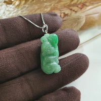 Translucent Bright Green Jadeite “Auspicious Monkey” Pendant (SJB001500) 7