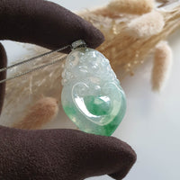 Highly Translucent Icy and Apple Green Jadeite "Prosperity" Pendant (SJB002453) 5