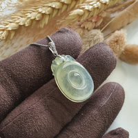 Highly Translucent Icy Yellow with Green Jadeite “Imminent Blessing” Pendant (SJB002788) 7