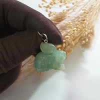 Translucent Icy Green Jadeite "Rabbit of Harmony" Pendant (SJB003008) 4