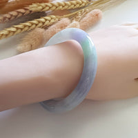 A Translucent Brilliant Lavender and Green Jadeite Princess Round Bangle (JAC002250) 7
