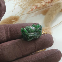 Translucent Icy Green Jadeite “Dragon’s Gaze” Pendant (SJD000325) 5