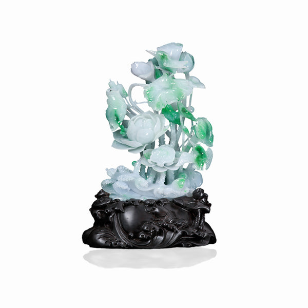Translucent Green Jadeite “Lotus Blossom” Ornament 1